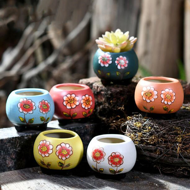 Bonsai Garden Art - 6 шт./компл. фарфор, ручная роспись, цветочный